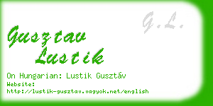 gusztav lustik business card